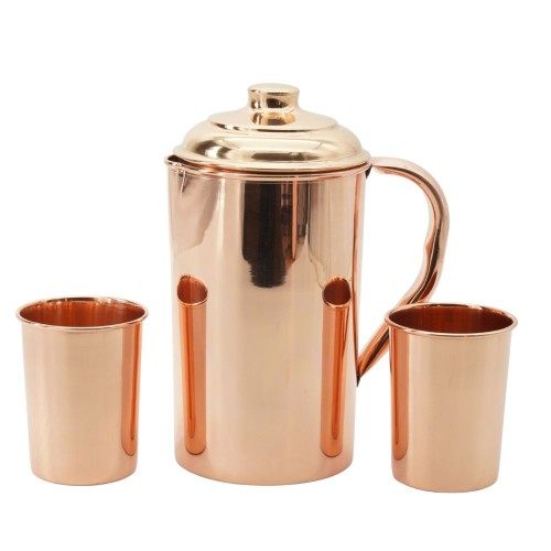 Przejdź do produktu Miedziany zestaw CLASSIC dzbanek 1500 ml + 2 kubki 250 ml Cu29 