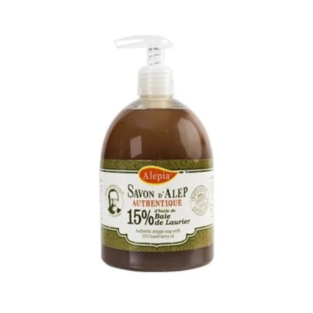 Mydło Aleppo w płynie 15% oleju laurowego Alepia 500 ml .jpg